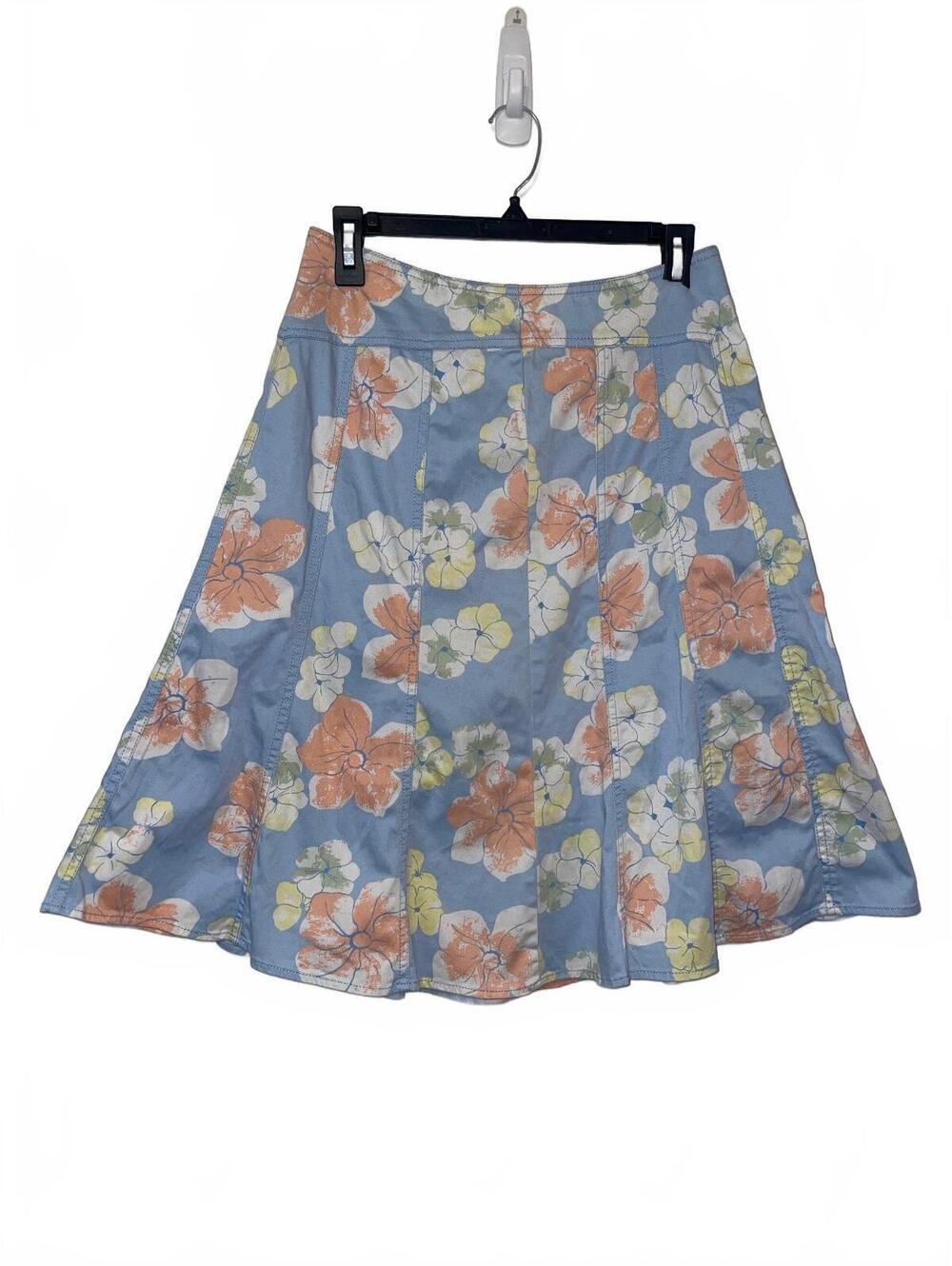 Liz Claiborne A-line skirt size‎ 6 blue floral 90’s boho romantic angelcore y2k